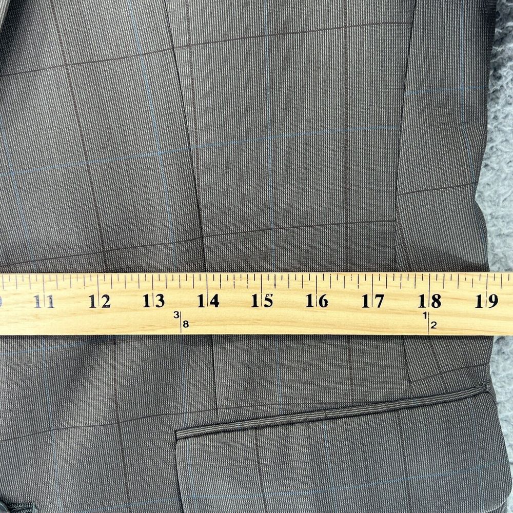 Burberry Men's Brown Plaid Wool 2 Front Button Sports Coat Jacket Size‎ 40R - Picture 8 of 14